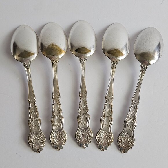 Antique Moselle Tablespoon Intl. Silver 1906 Silverplate Set of 5 Teaspoons - Picture 2 of 12